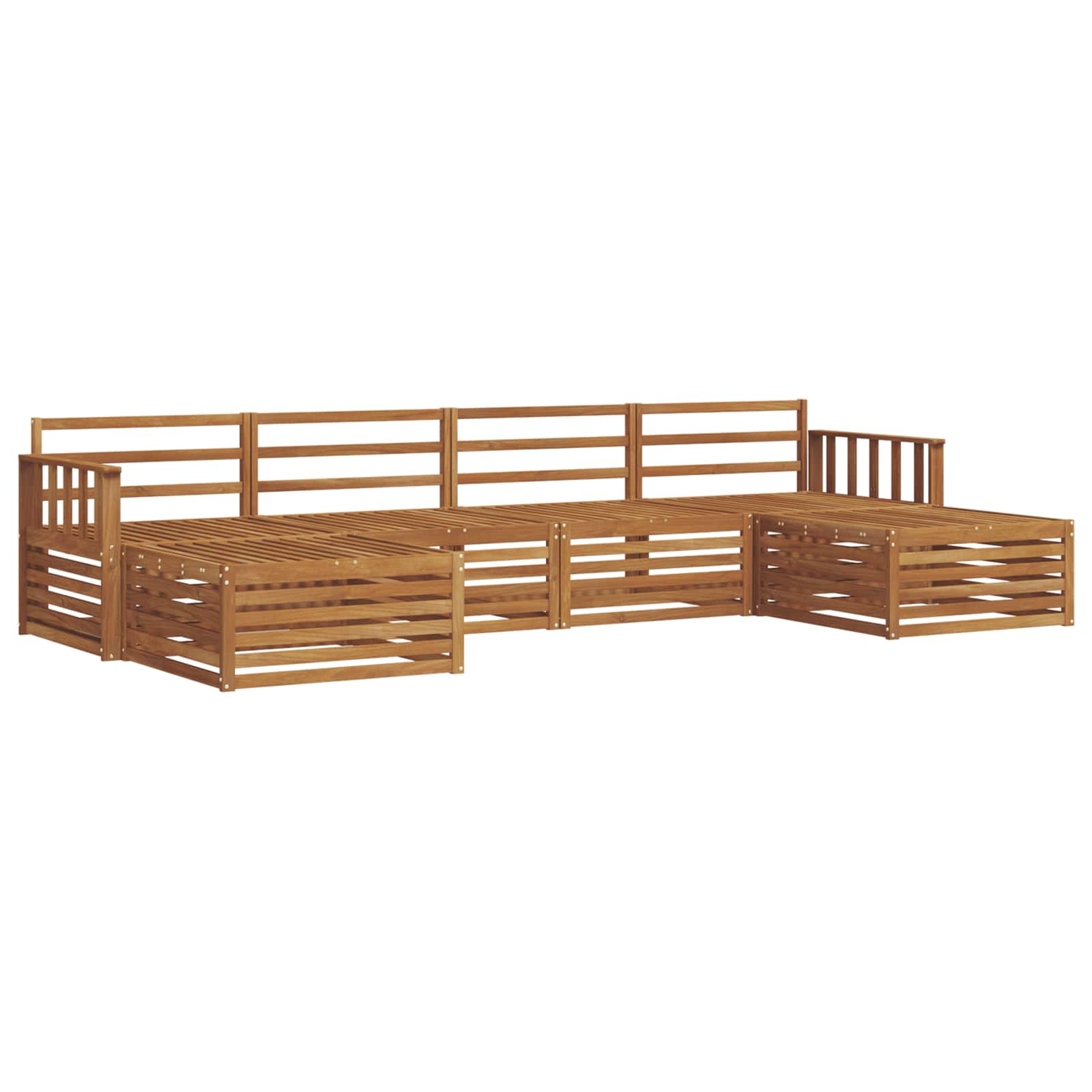 Ensembles de canapés 6 pcs Naturel Bois d'Acacia Massif - XIOS