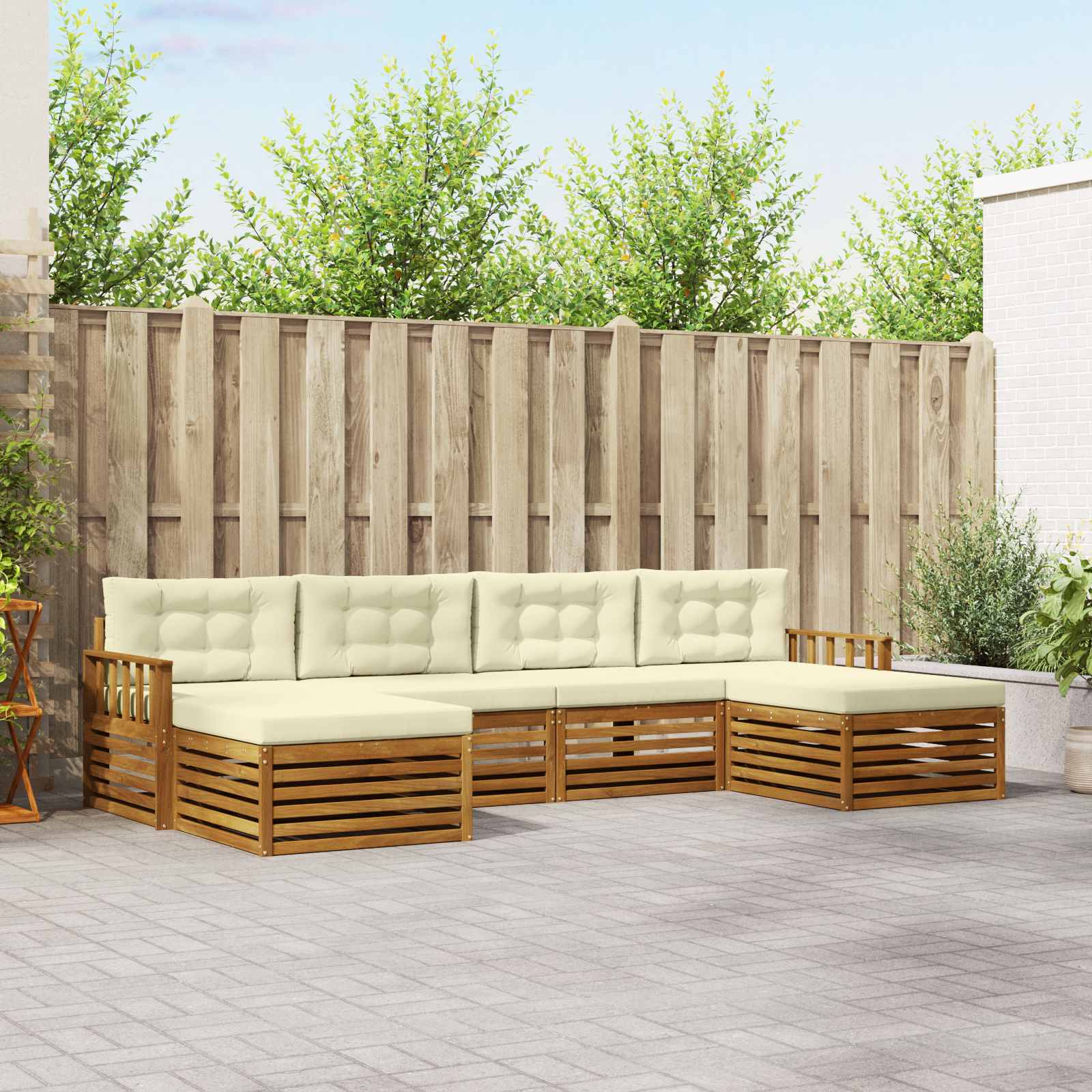 Ensembles de canapés avec coussin 6 pcs Naturel et Crème - XIOS