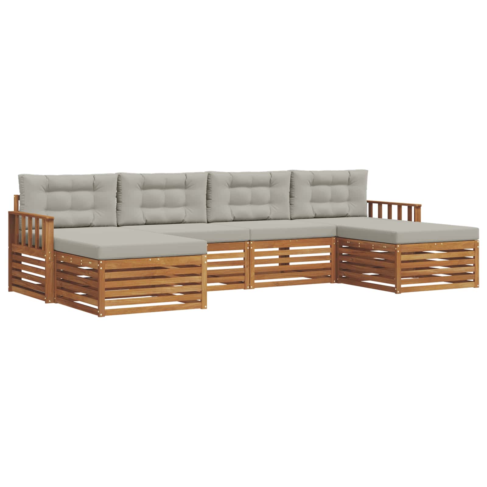 Ensembles de canapés avec coussin 6 pcs Gris Naturel et Clair - XIOS