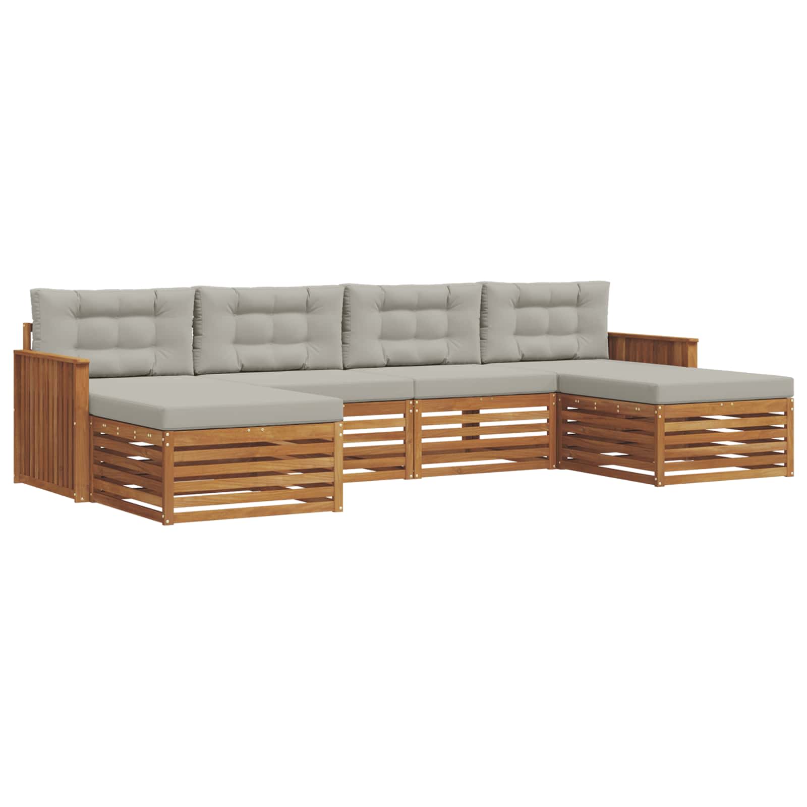 Ensembles de canapés avec coussin 6 pcs Gris Naturel et Clair - XIOS