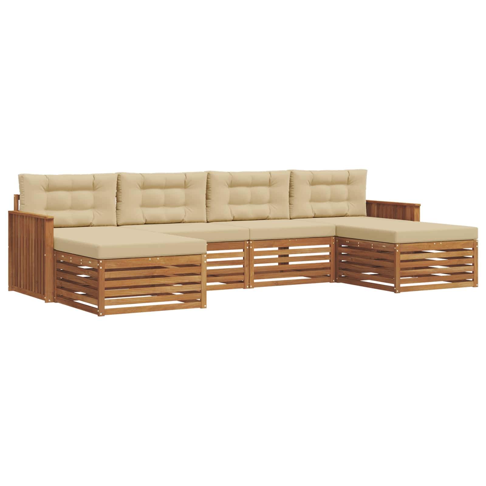 Ensembles de canapés avec coussin 6 pcs Naturel et Beige - XIOS