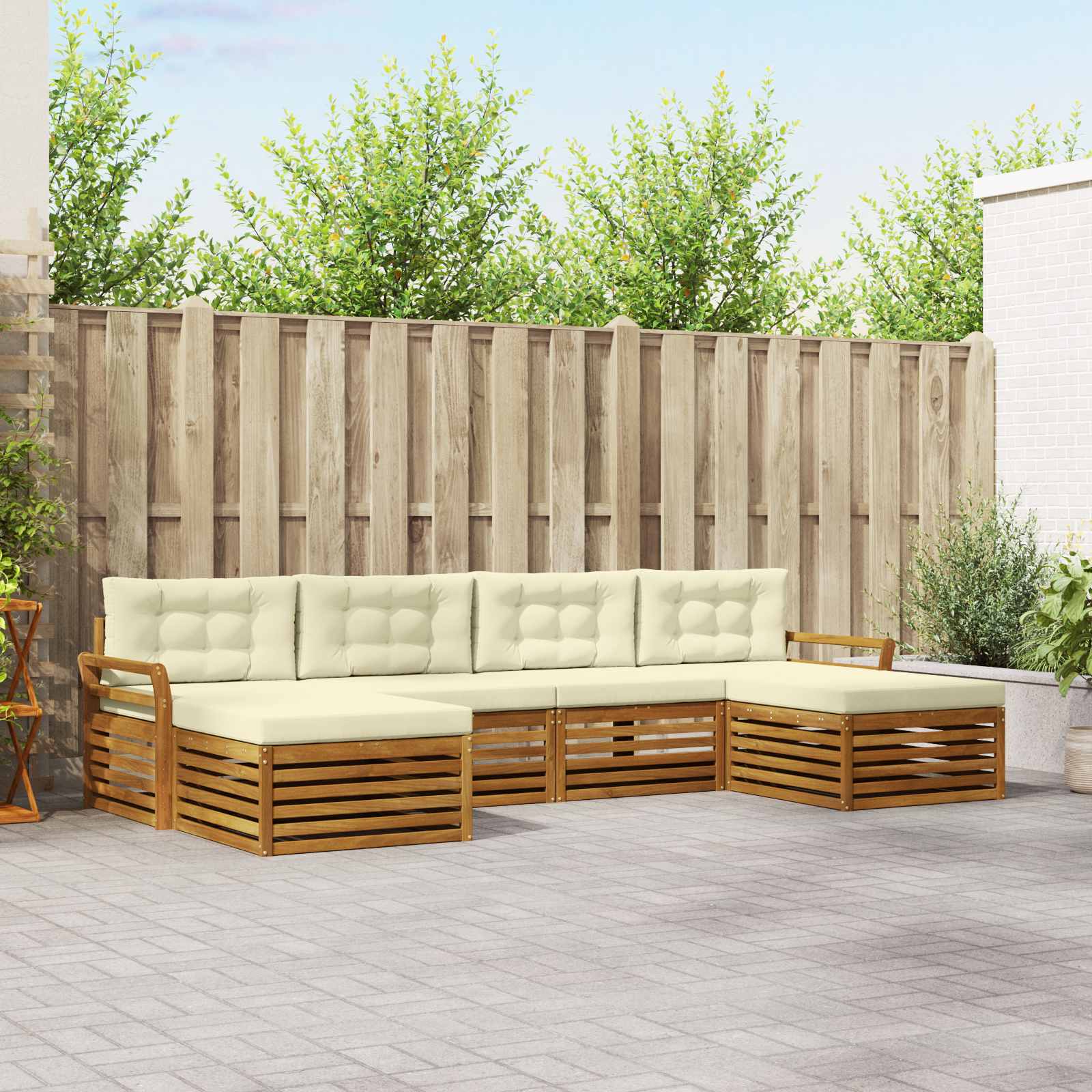 Ensembles de canapés avec coussin 6 pcs Naturel et Crème - XIOS
