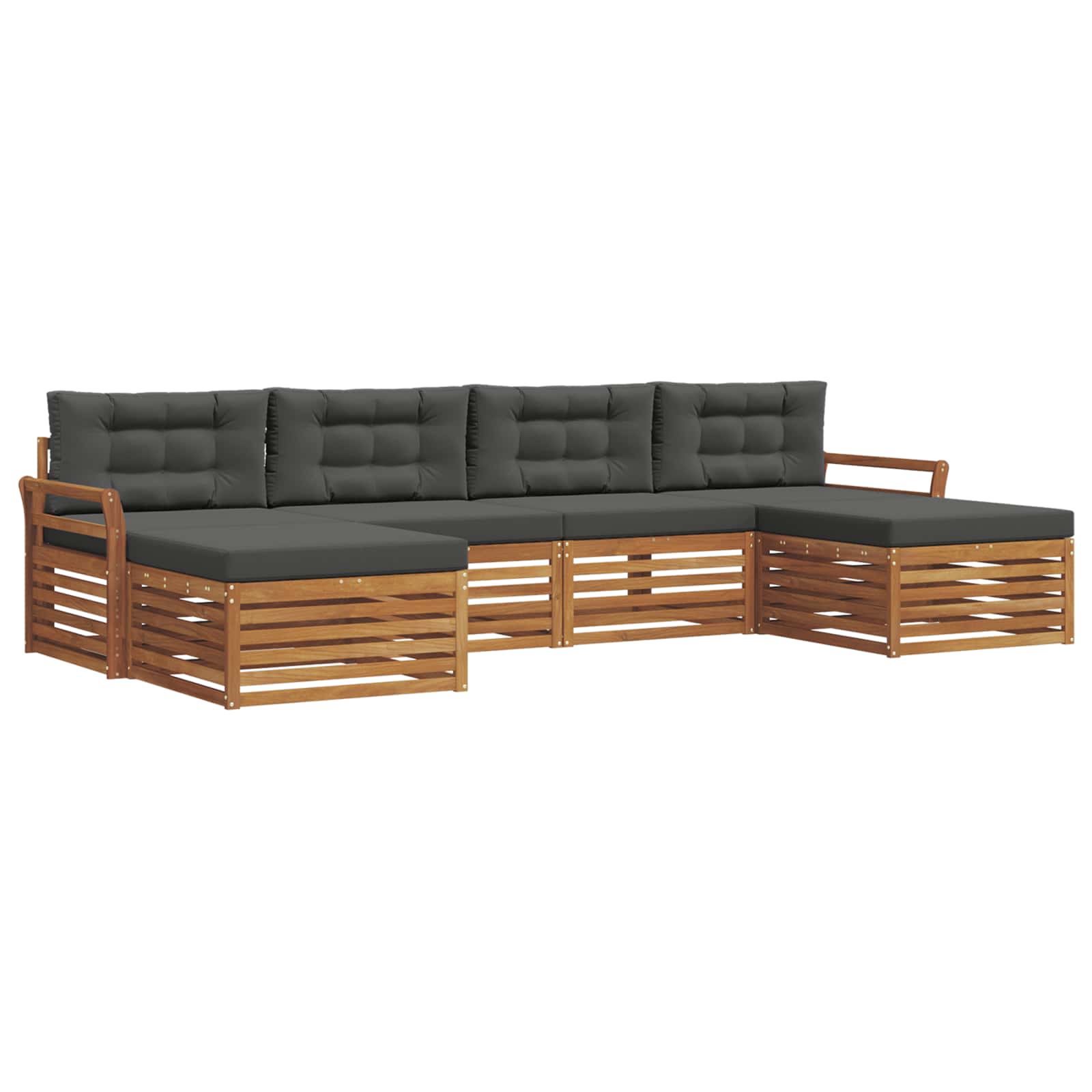 Ensembles de canapés avec coussin 6 pcs Naturel et Anthracite - XIOS