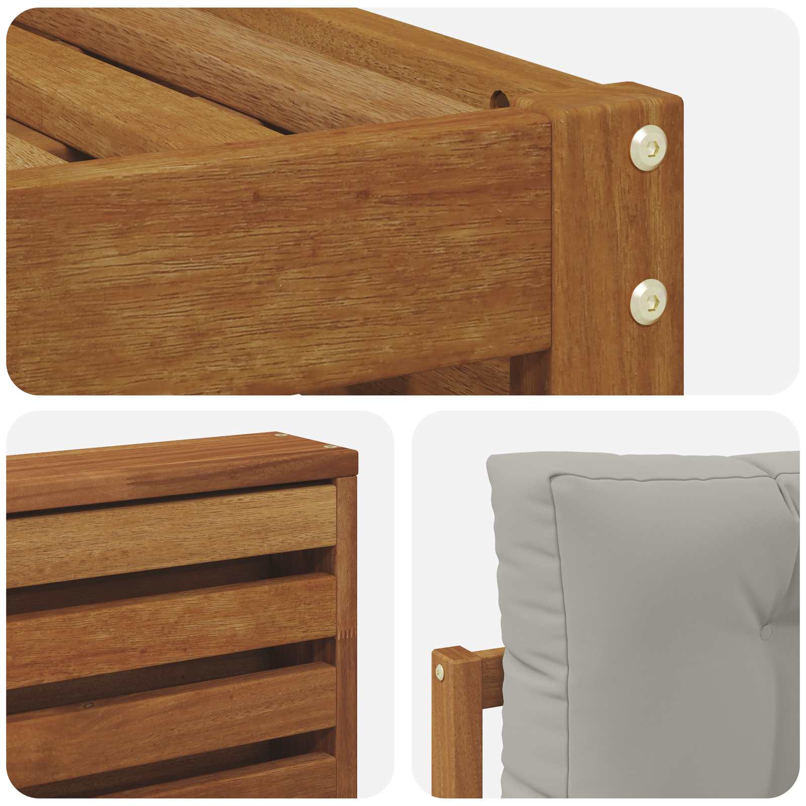 Ensembles de canapés avec coussin 6 pcs Gris Naturel et Clair - XIOS