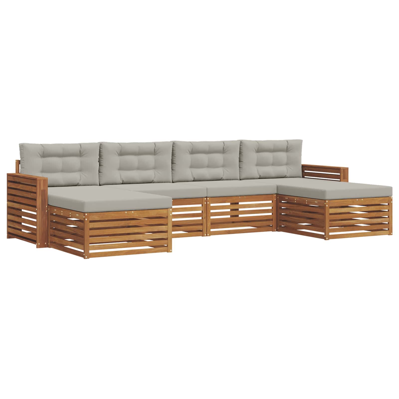 Ensembles de canapés avec coussin 6 pcs Gris Naturel et Clair - XIOS