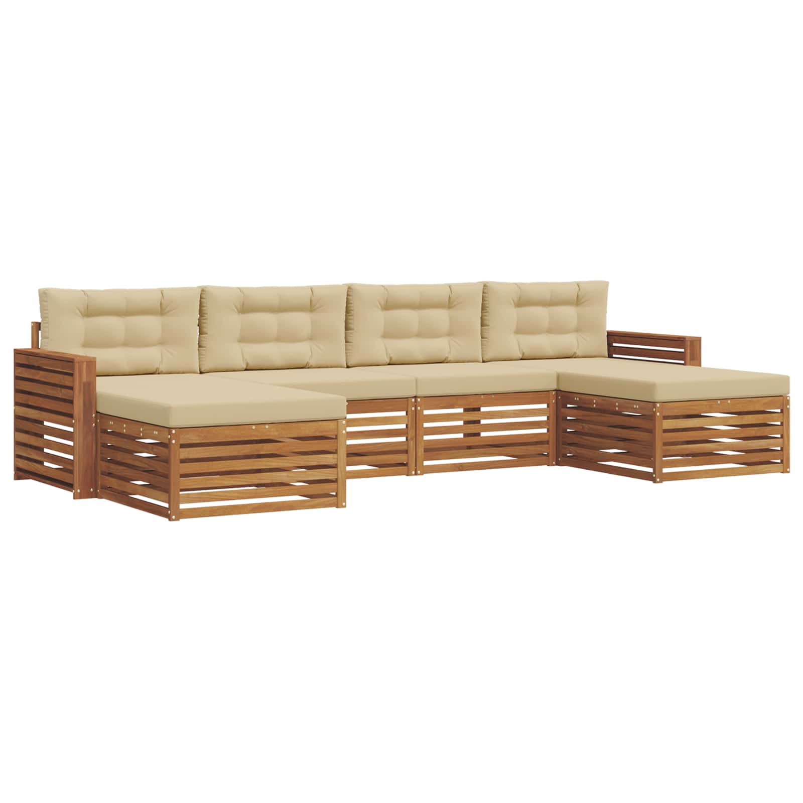 Ensembles de canapés avec coussin 6 pcs Naturel et Beige - XIOS