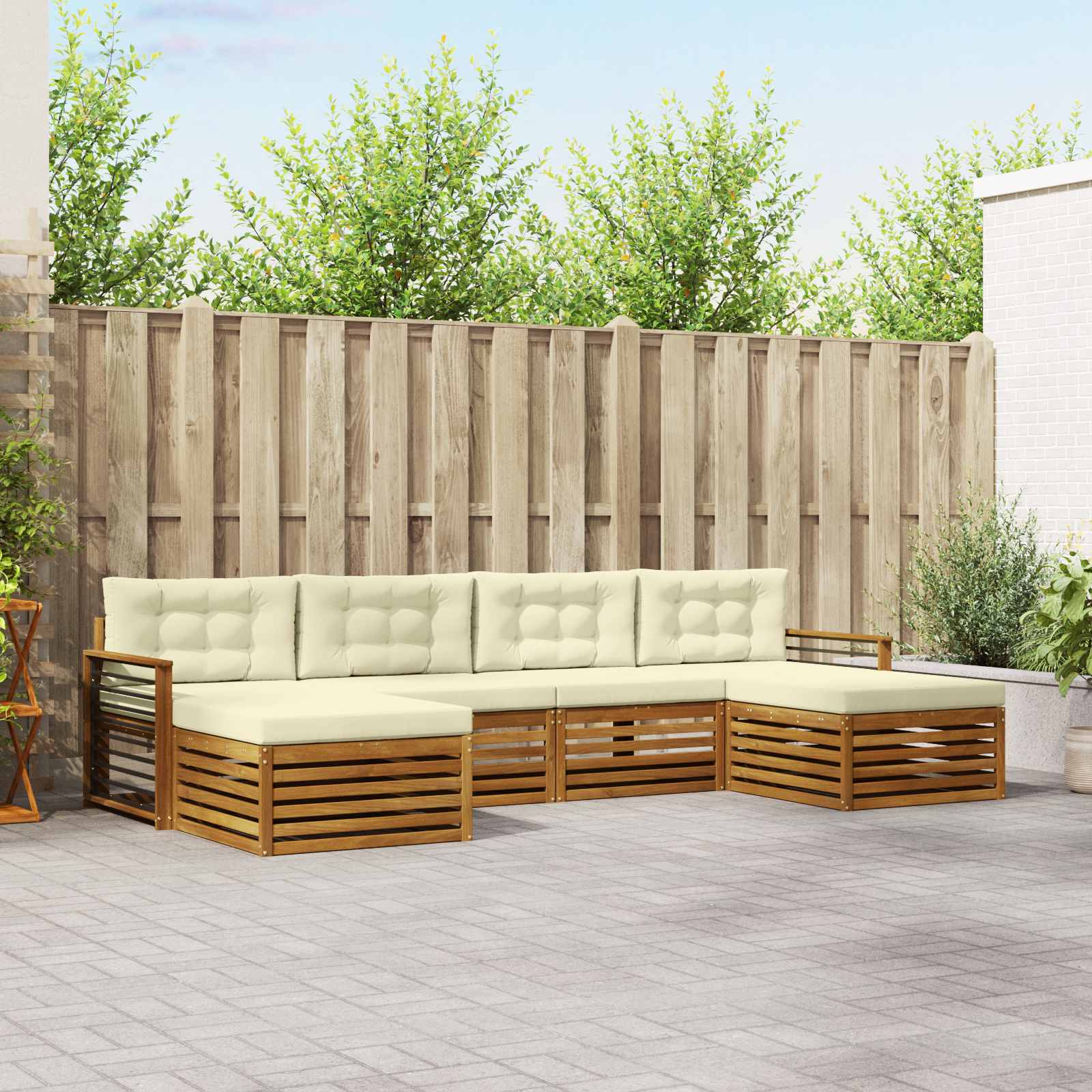 Ensembles de canapés avec coussin 6 pcs Naturel et Crème - XIOS