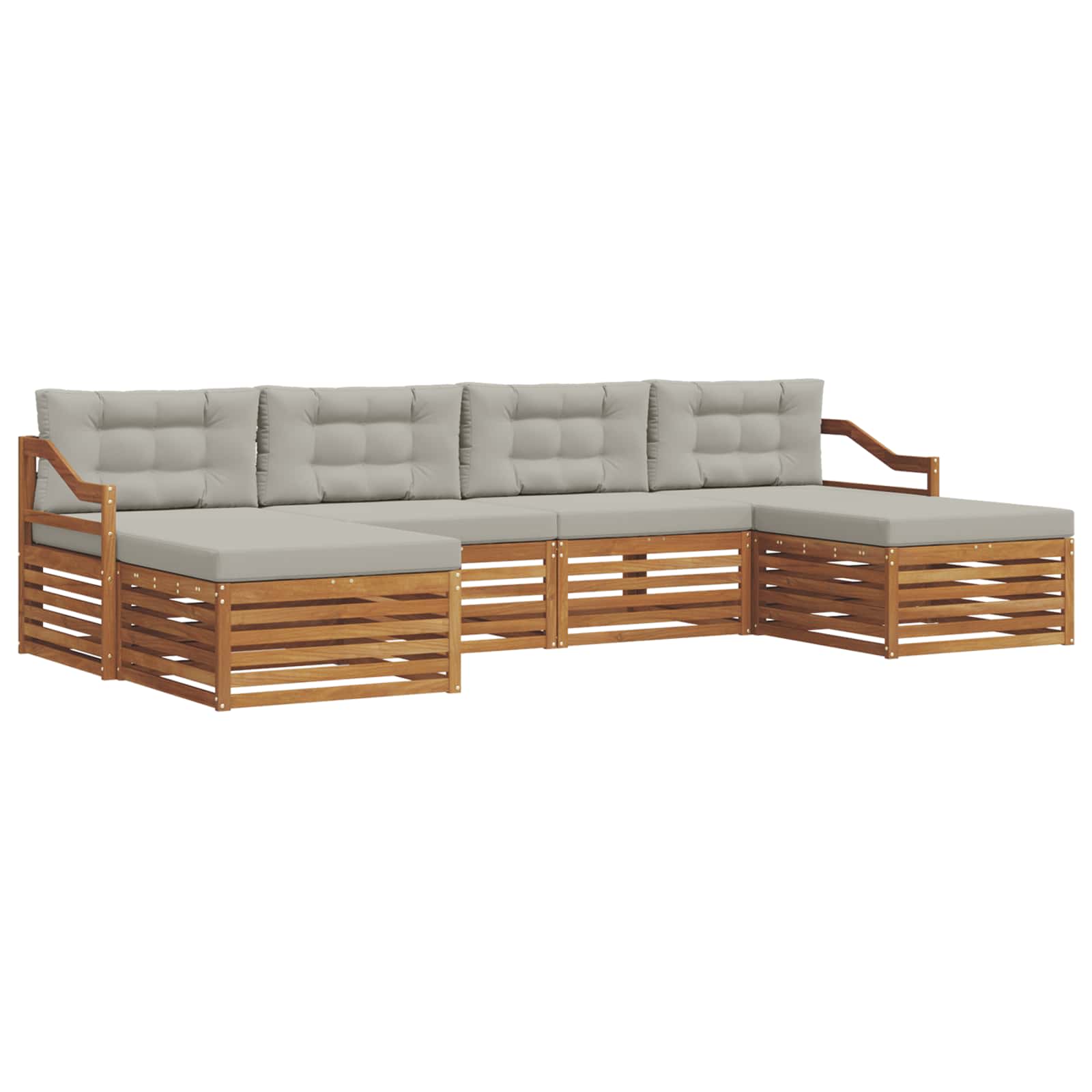 Ensembles de canapés avec coussin 6 pcs Gris Naturel et Clair - XIOS