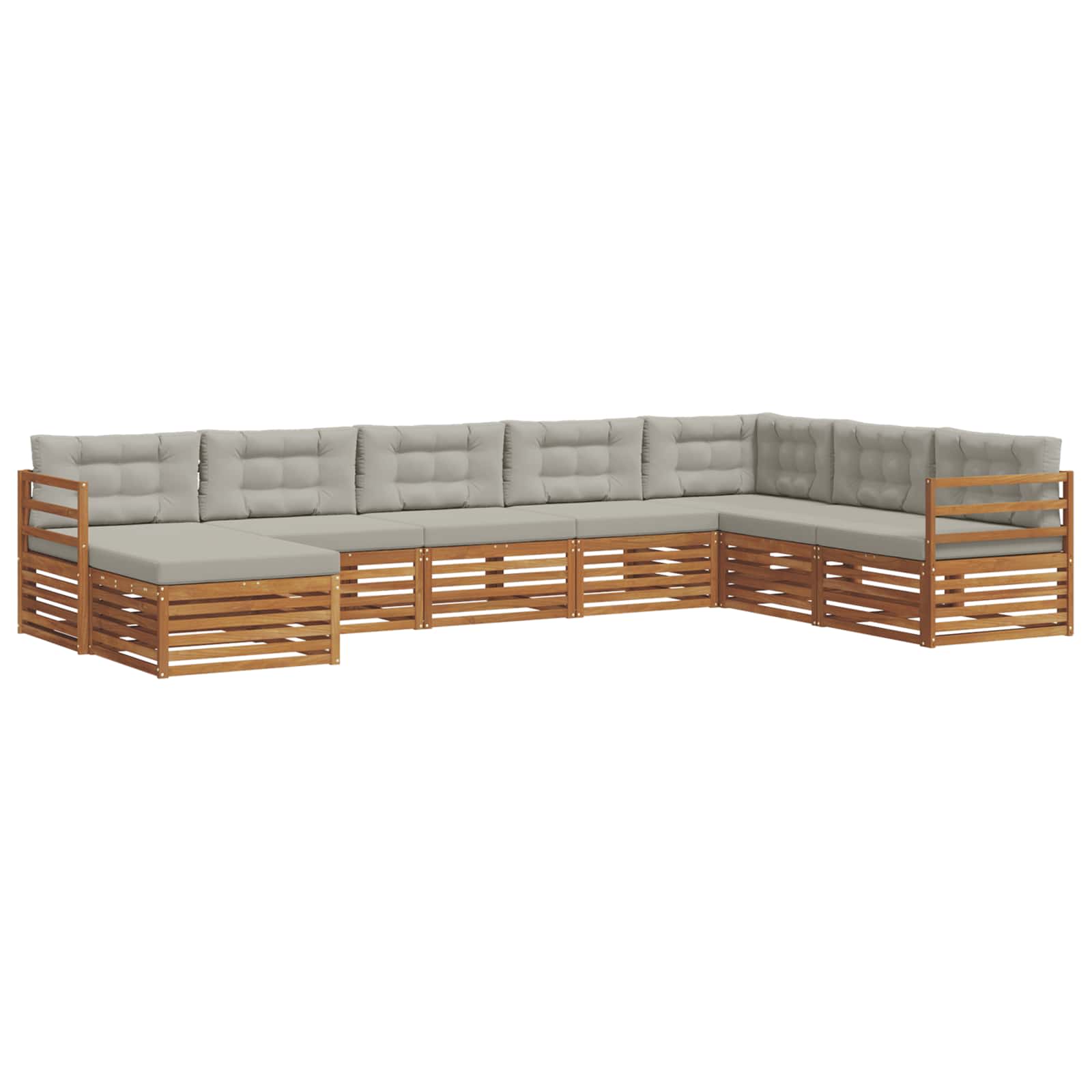 Ensembles de canapés avec coussin 8 pcs Gris Naturel et Clair - XIOS