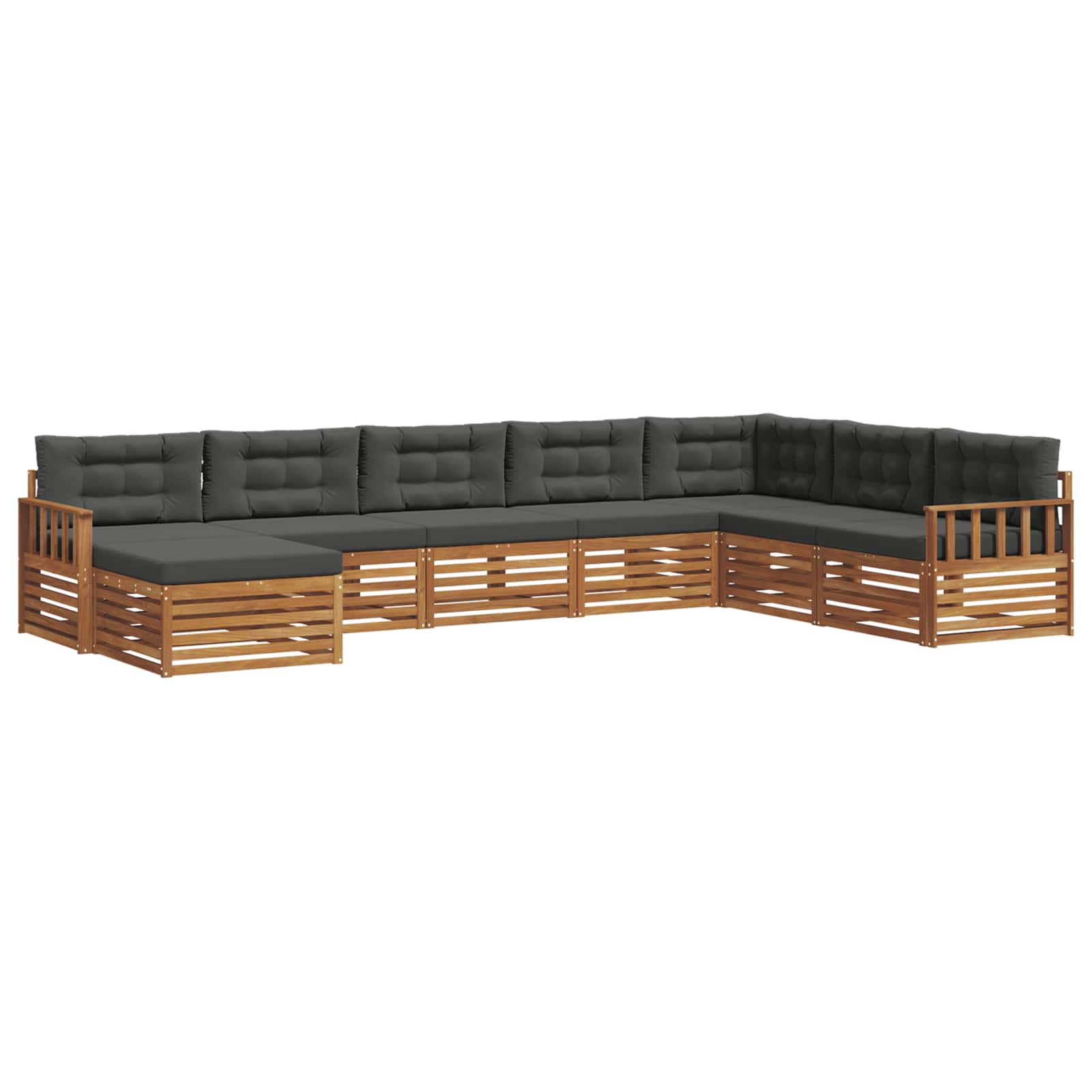 Ensembles de canapés avec coussin 8 pcs Naturel et Anthracite - XIOS