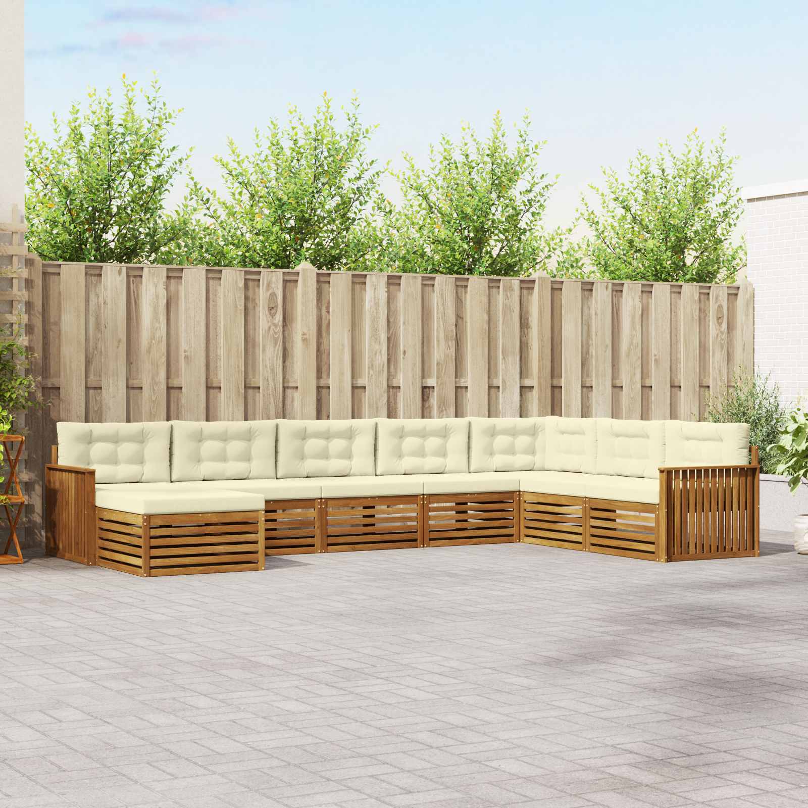 Ensembles de canapés avec coussin 8 pcs Naturel et Crème - XIOS