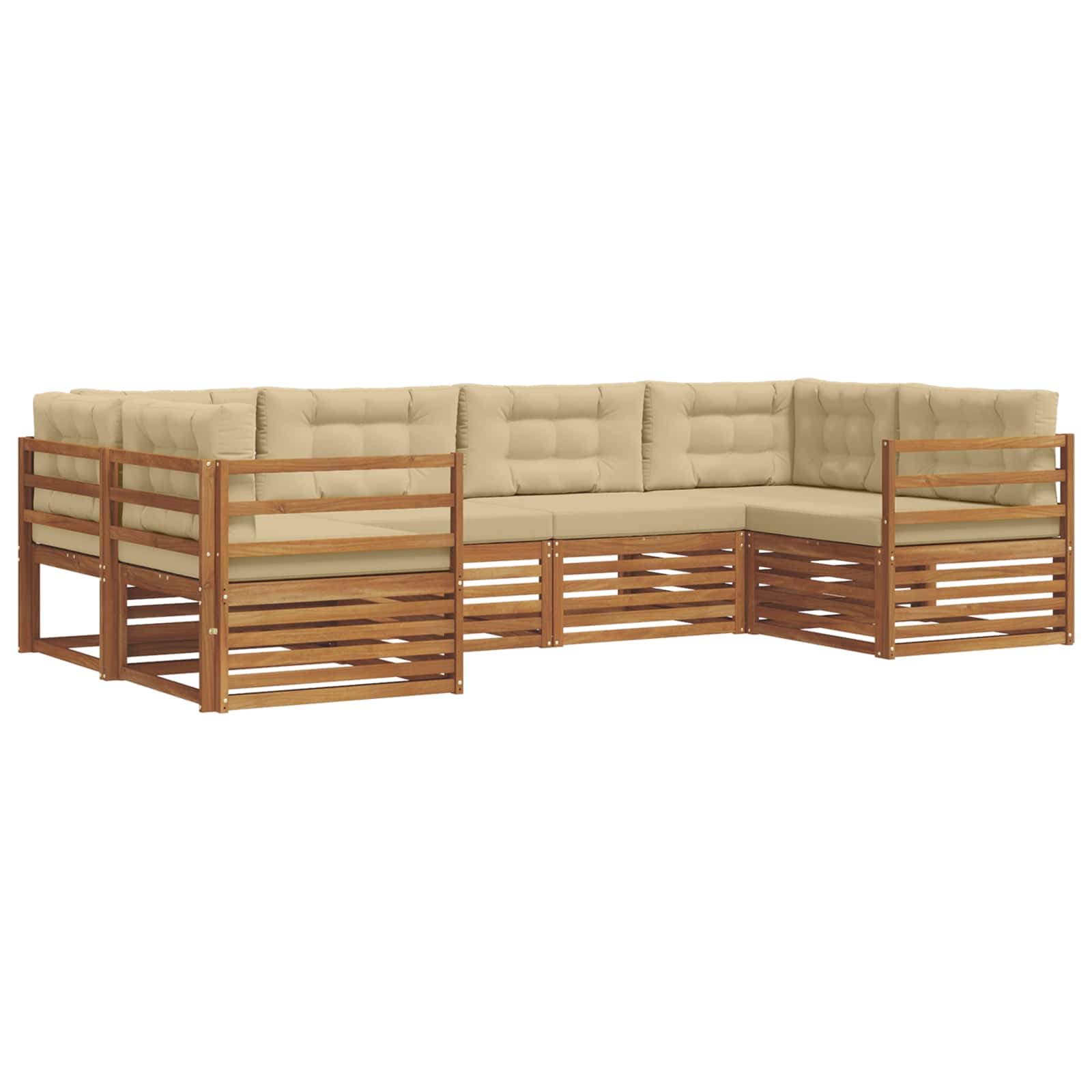Ensemble de canapés d'extérieur 6 pcs Naturel et Beige - XIOS