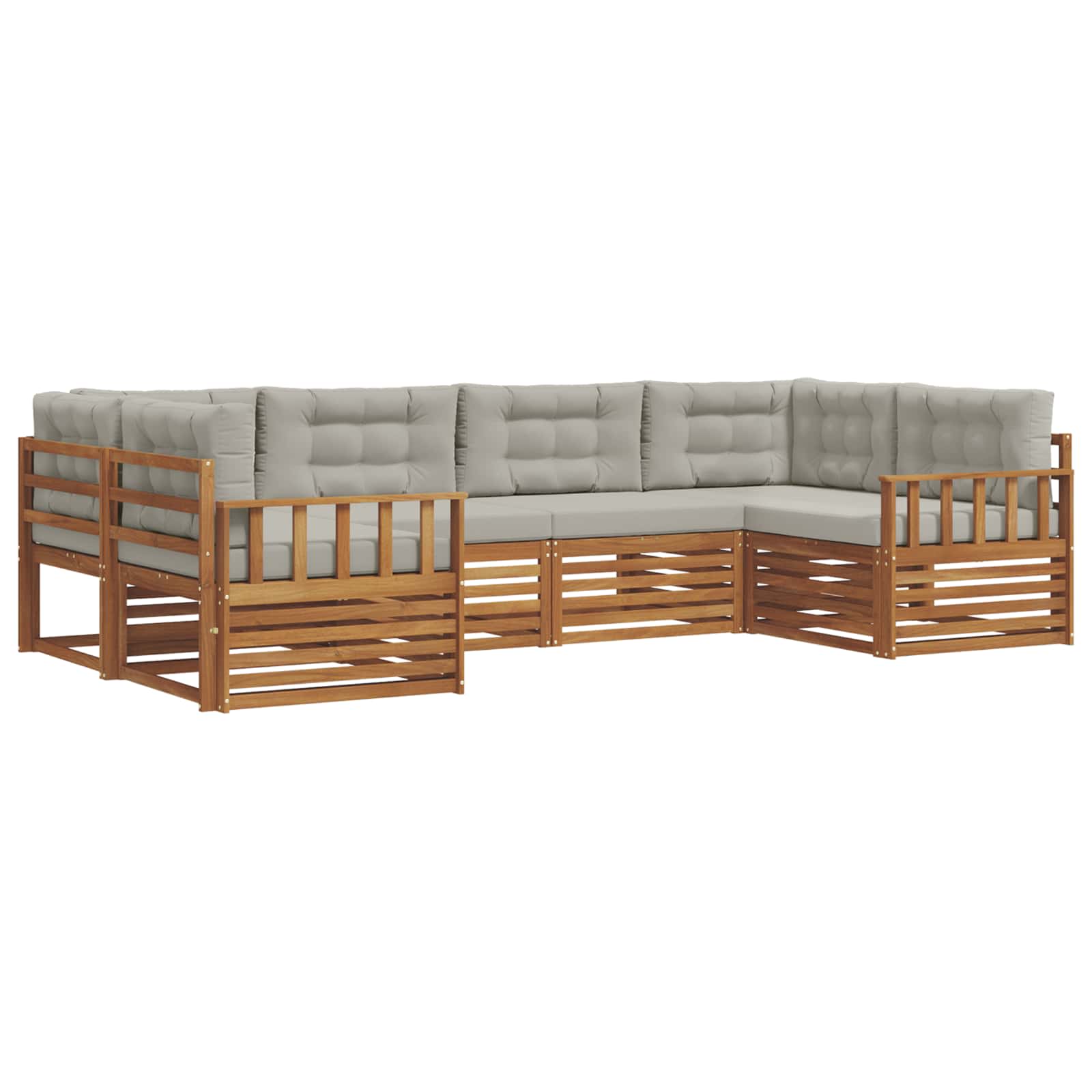 Ensembles de canapés avec coussin 6 pcs Gris Naturel et Clair - XIOS