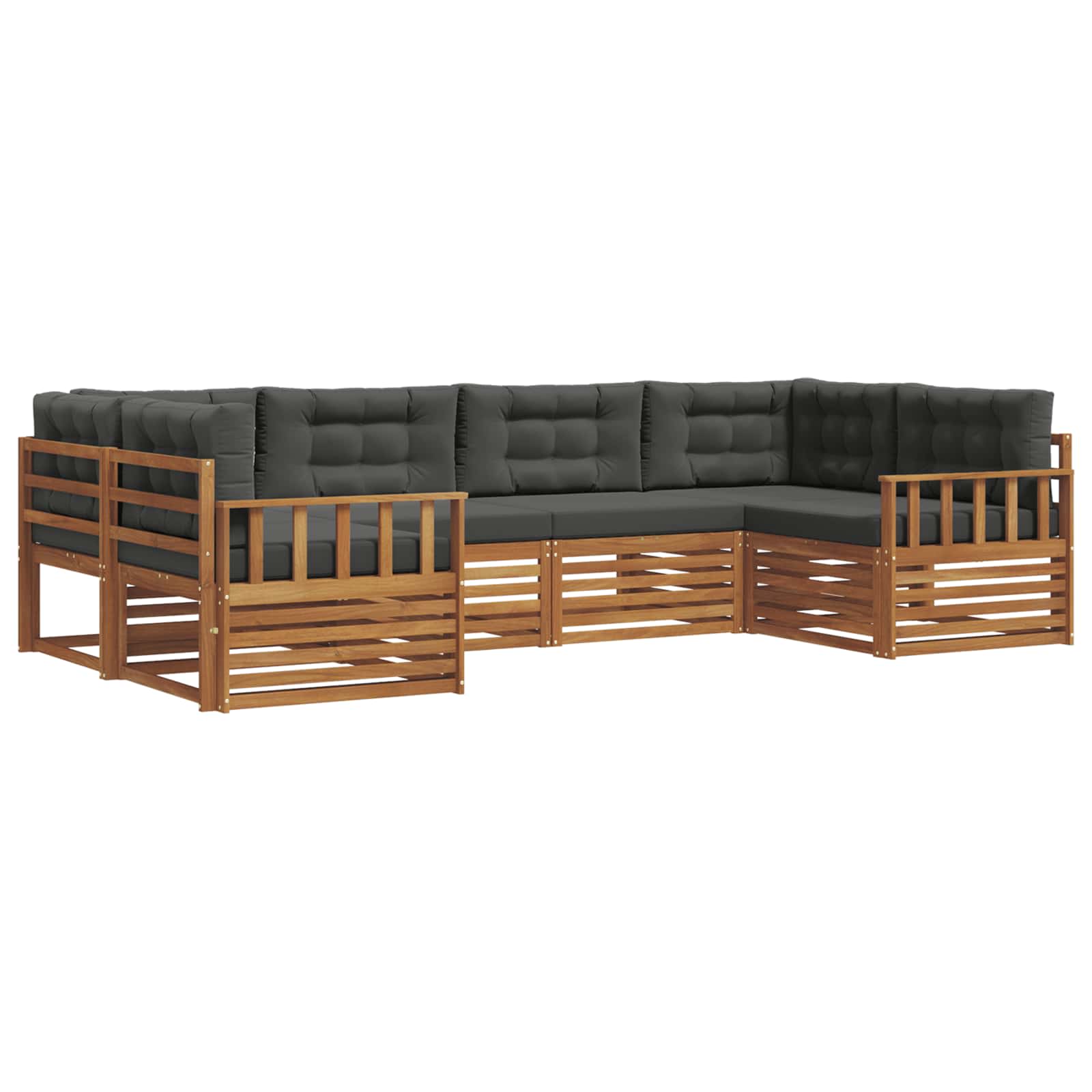 Ensemble de canapés d'extérieur 6 pcs Naturel et Anthracite - XIOS