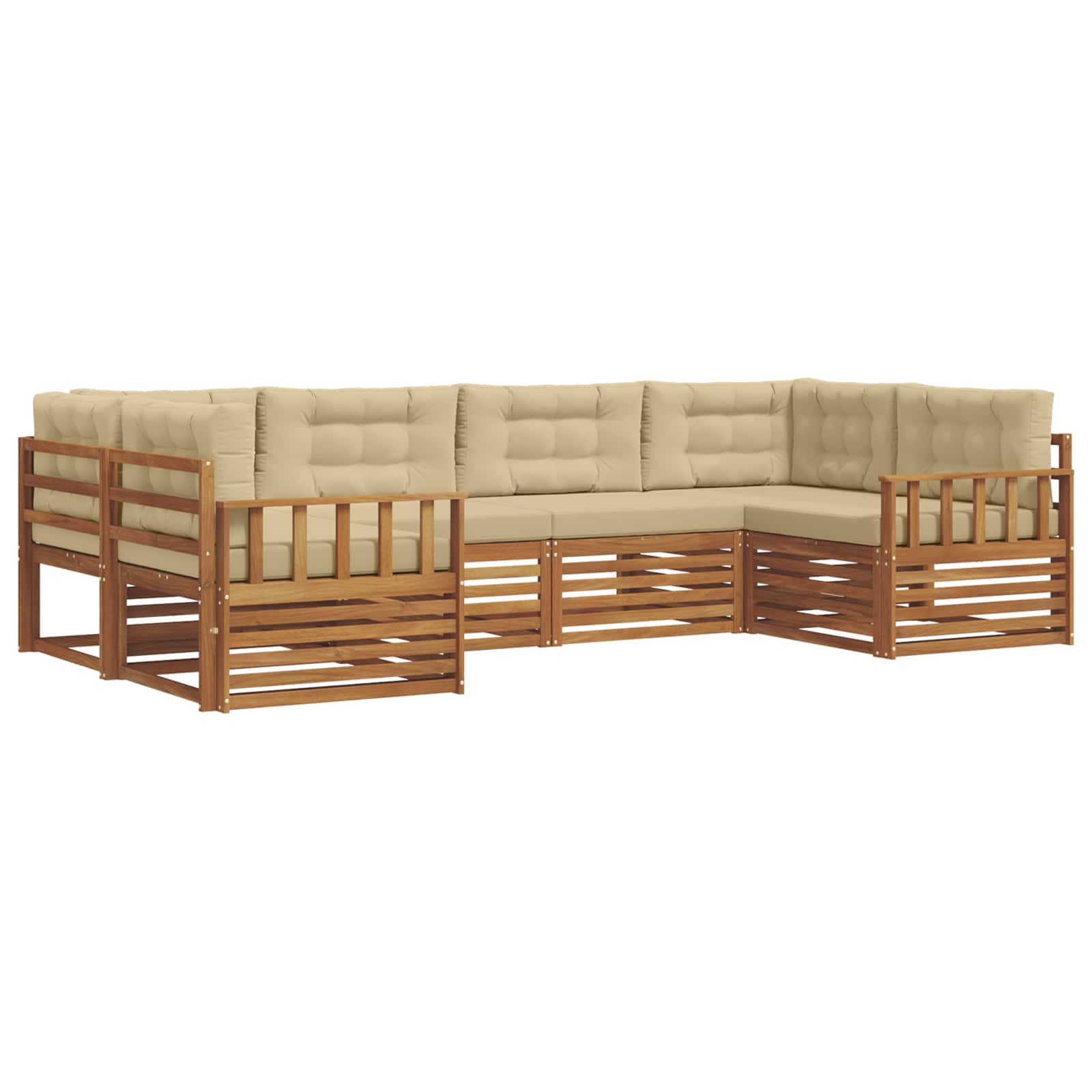Ensemble de canapés d'extérieur 6 pcs Naturel et Beige - XIOS
