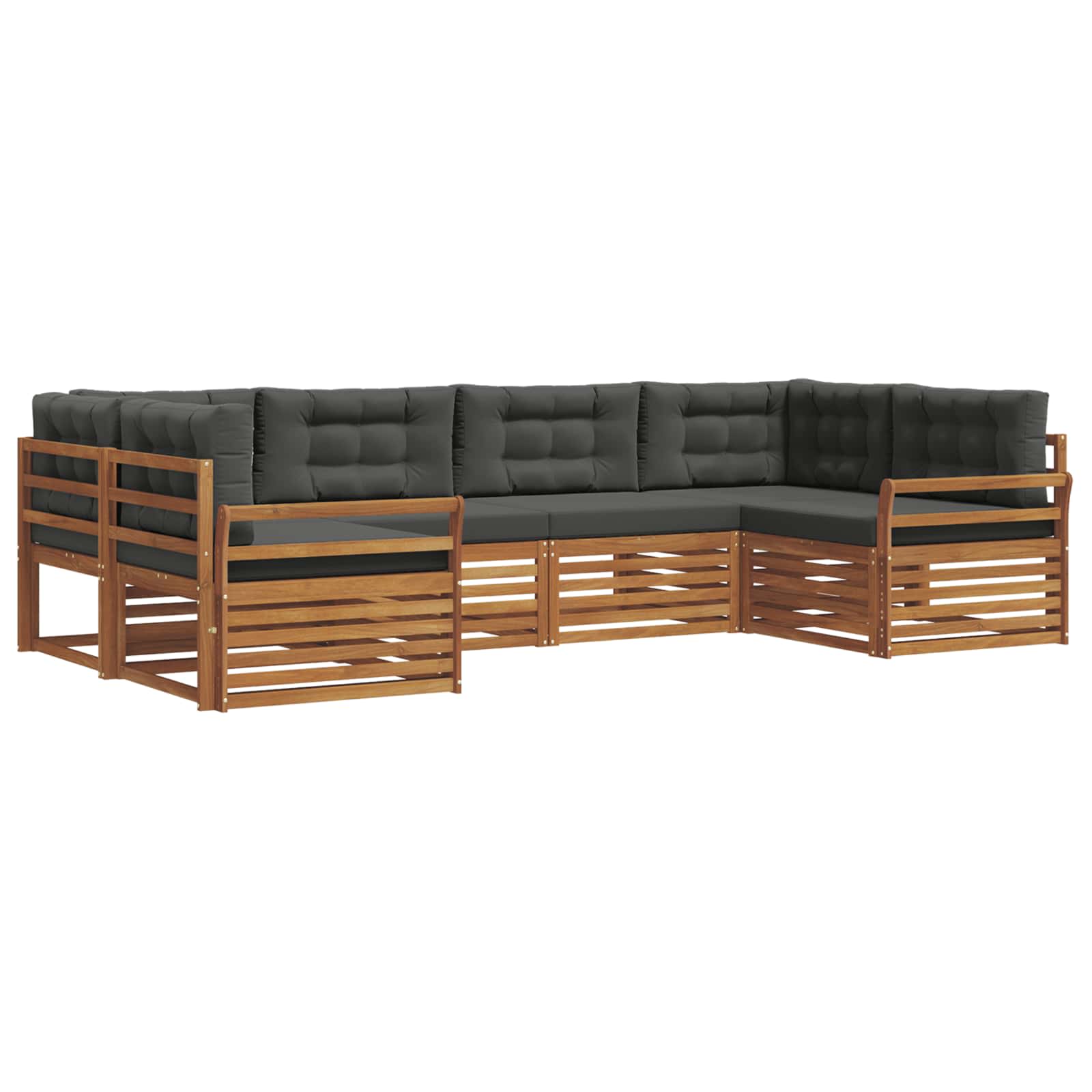 Ensemble de canapés d'extérieur 6 pcs Naturel et Anthracite - XIOS