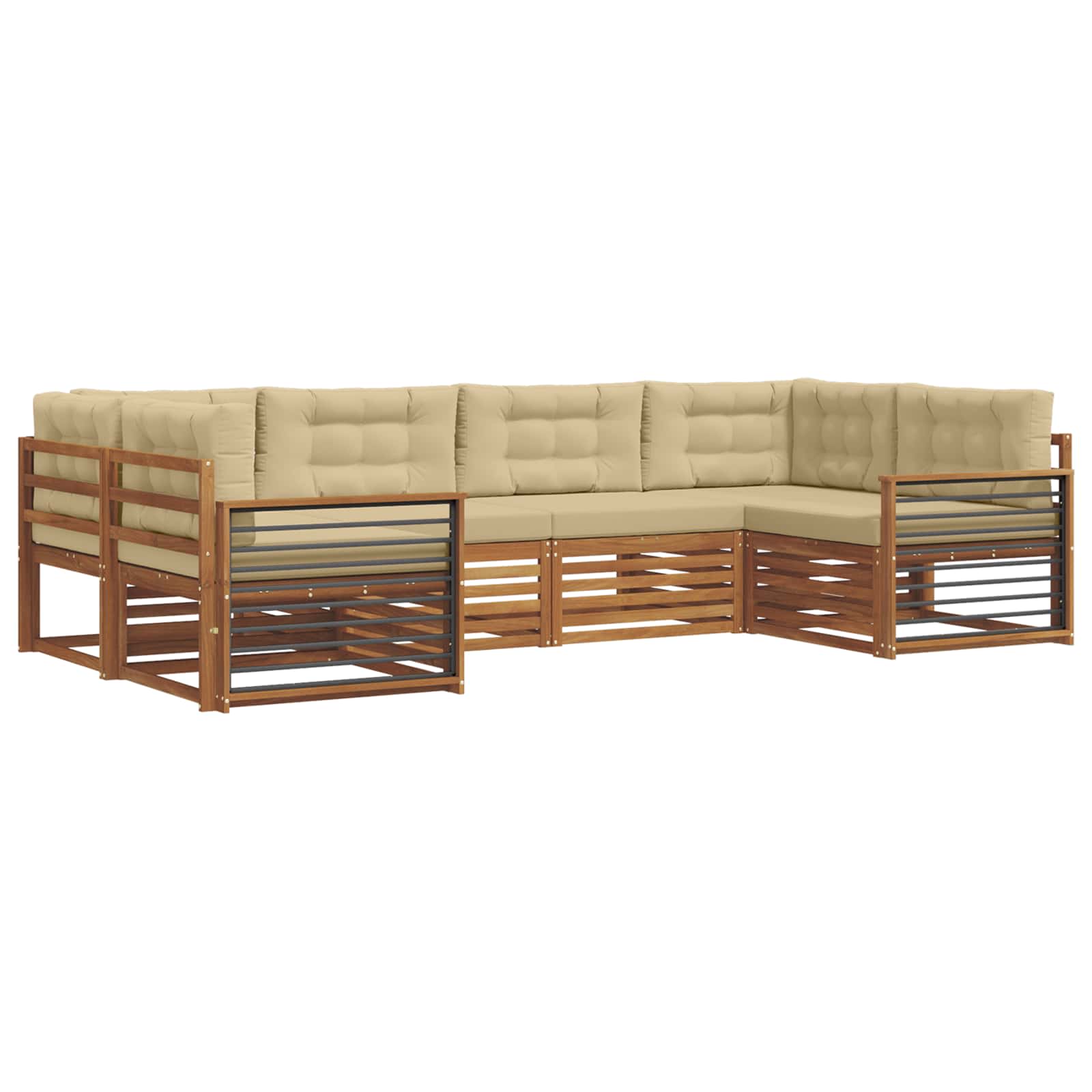 Ensemble de canapés d'extérieur 6 pcs Naturel et Beige - XIOS