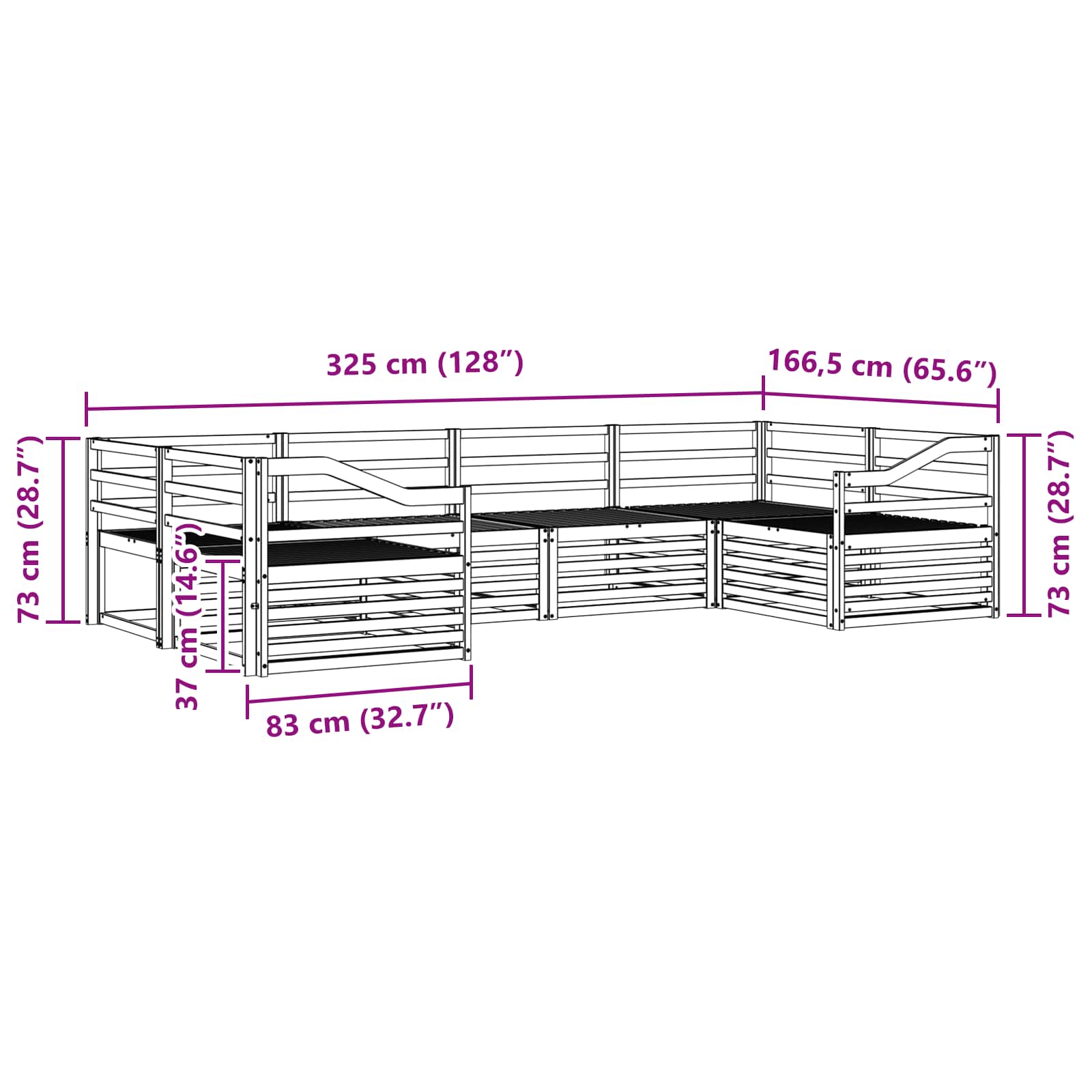 Ensemble de canapés d'extérieur 6 pcs Naturel - XIOS