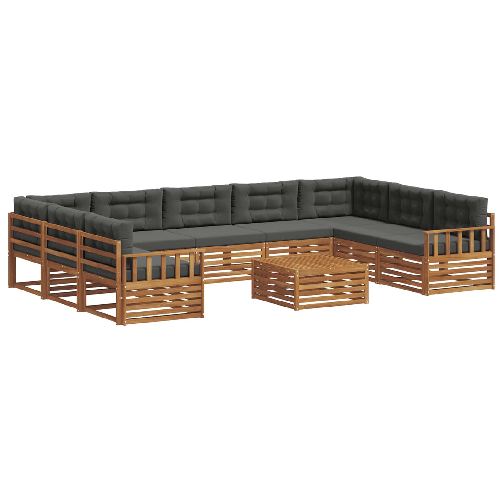 Ensembles de canapés avec coussin 10 pcs Naturel et Anthracite - XIOS
