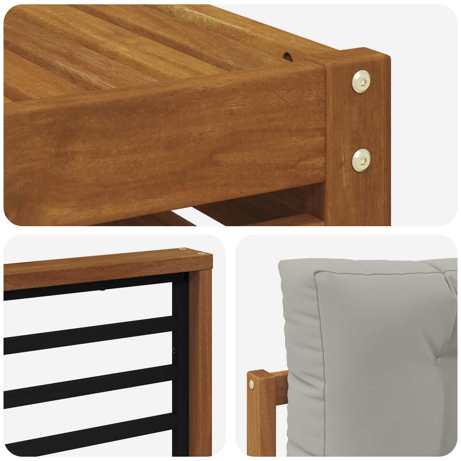 Ensembles de canapés avec coussin 10 pcs Gris Naturel et Clair - XIOS
