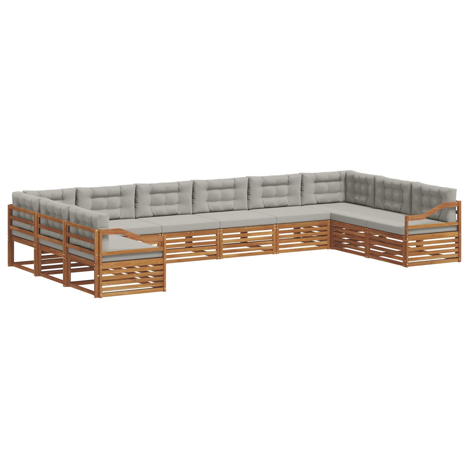 Ensembles de canapés avec coussin 10 pcs Gris Naturel et Clair - XIOS