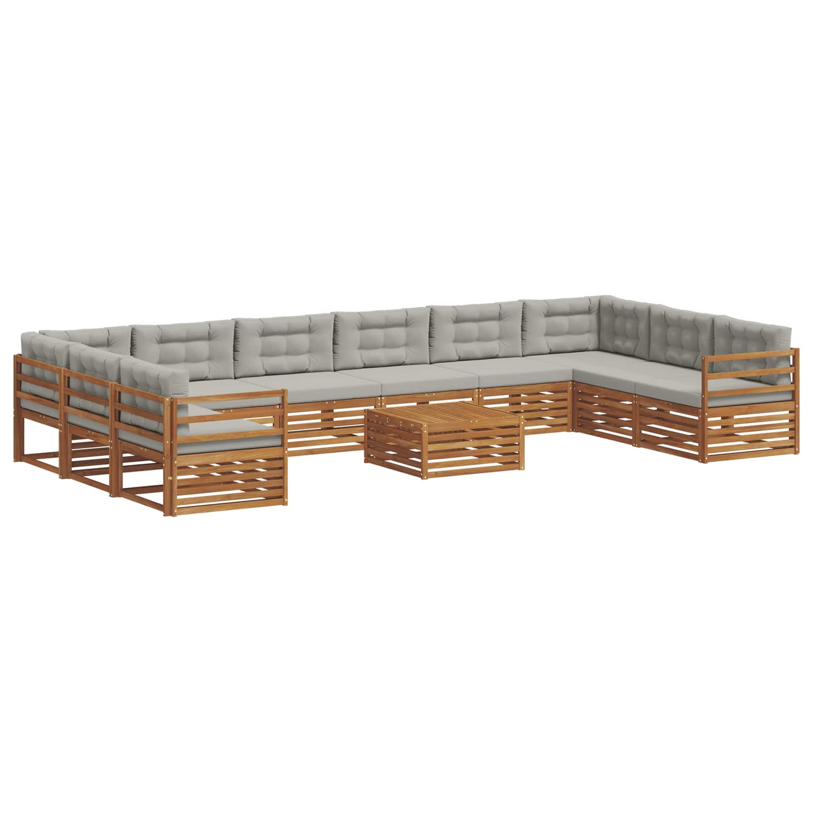 Ensembles de canapés avec coussin 11 pcs Gris Naturel et Clair - XIOS