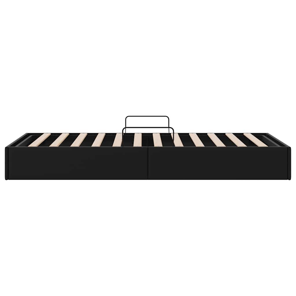 Lit de Rangement avec stockage Noir 100 x 190 cm Simili cuir