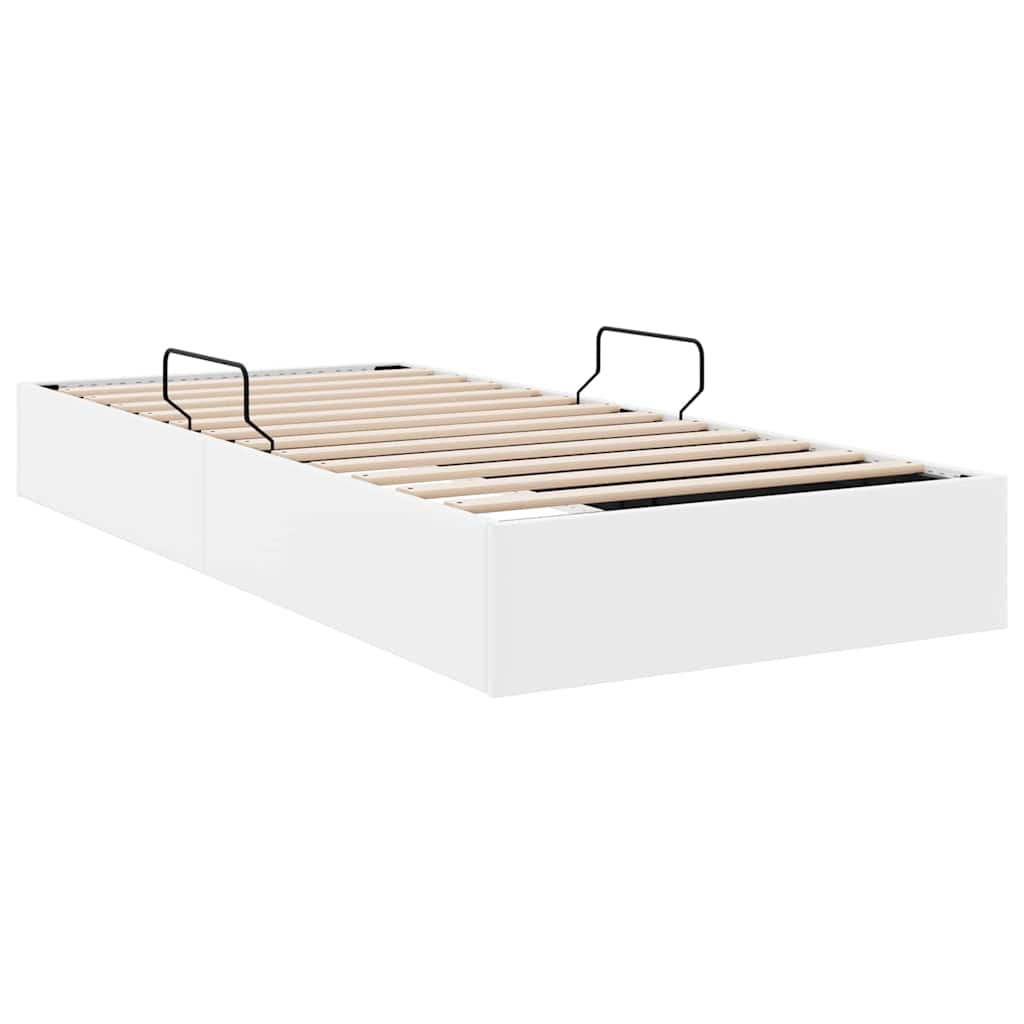 Lit de Rangement Blanc pur 100 x 190 cm Simili cuir