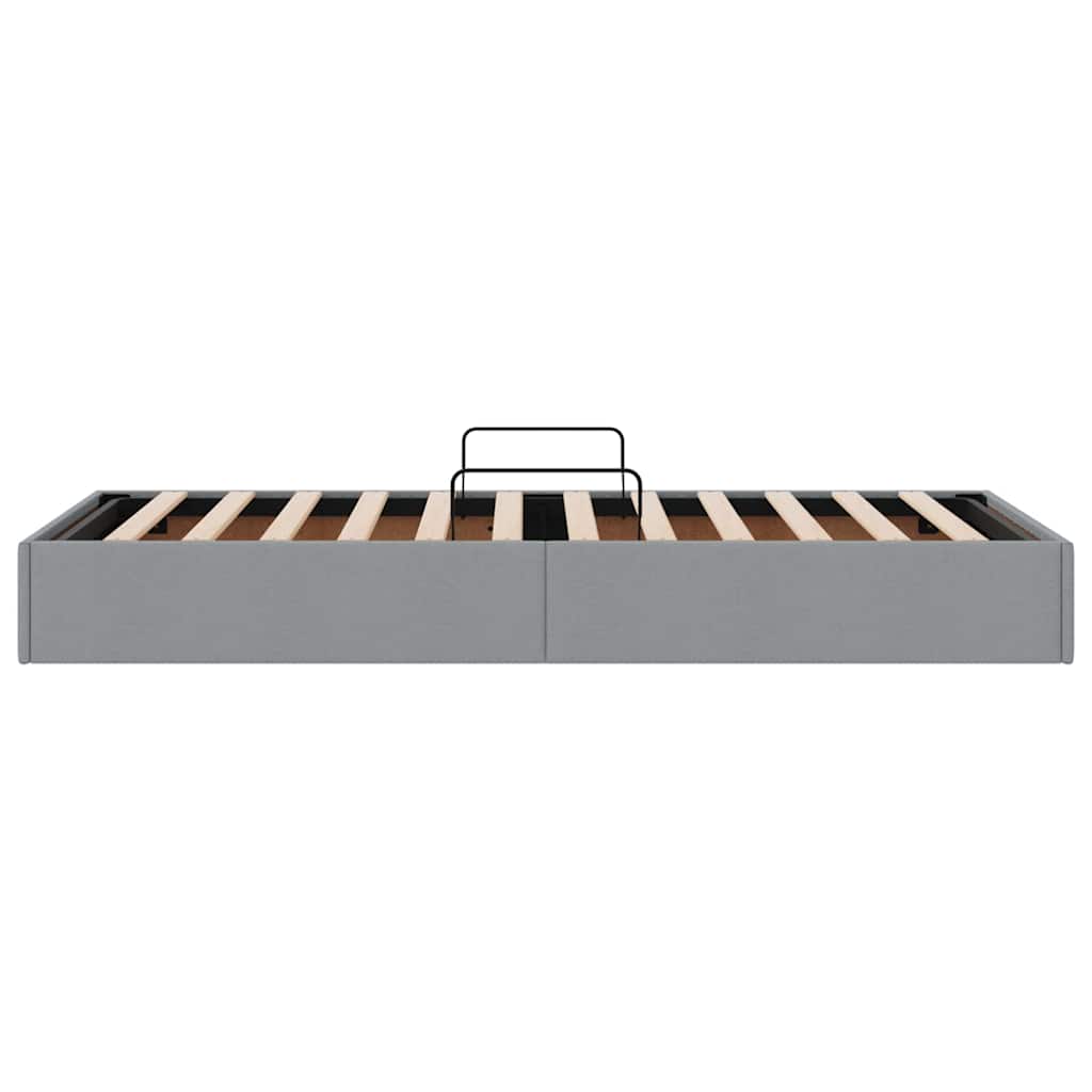 Lit de Rangement avec tête de lit Gris clair 90 x 190 cm tissu - XIOS