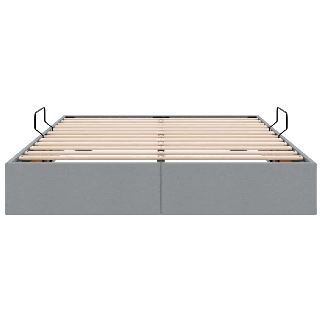 Lit de Rangement avec matelas Gris clair 135 x 190 cm tissu - XIOS