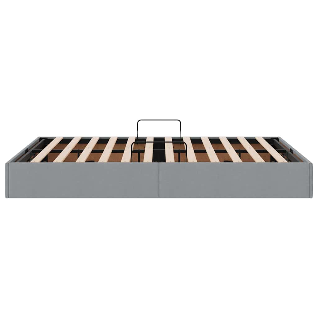 Lit de Rangement avec matelas Gris clair 135 x 190 cm tissu - XIOS