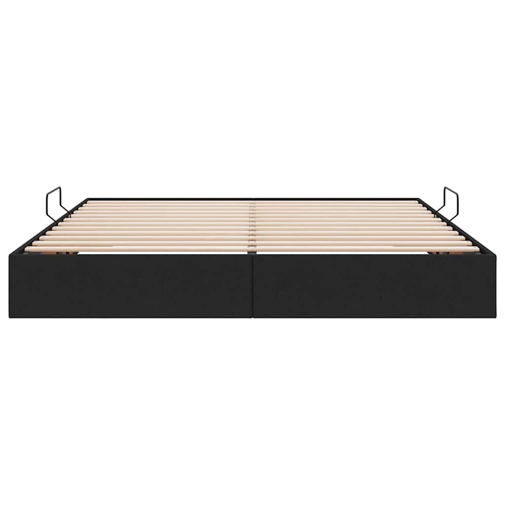 Lit de Rangement avec matelas Noir 180 x 200 cm tissu - XIOS