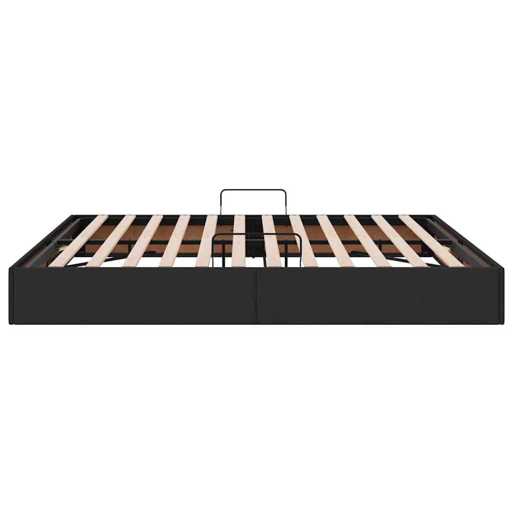 Lit de Rangement avec matelas Noir 180 x 200 cm tissu - XIOS