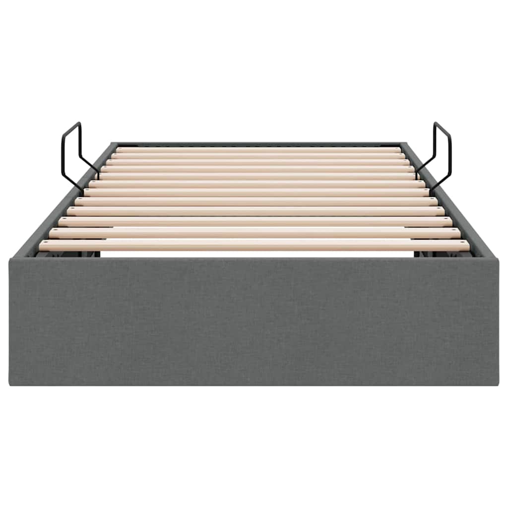 Lit de Rangement avec stockage Gris foncé 100 x 190 cm Tissu