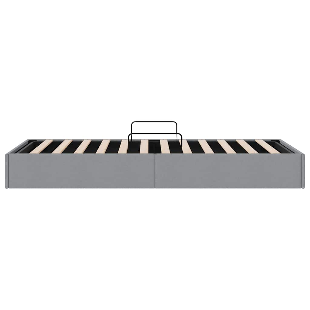 Lit de Rangement avec stockage Gris clair 203 x 100 cm Tissu