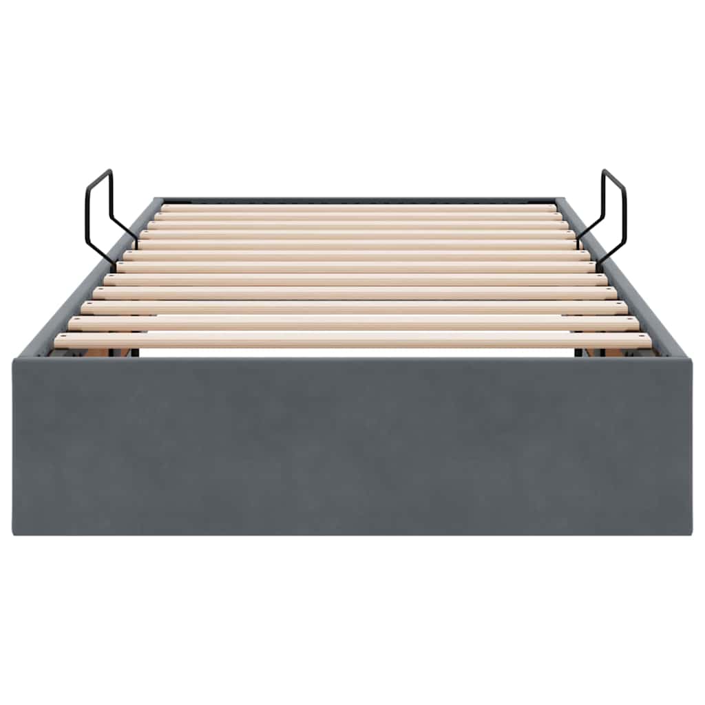 Lit de Rangement avec matelas Gris foncé 90 x 190 cm Velours - XIOS