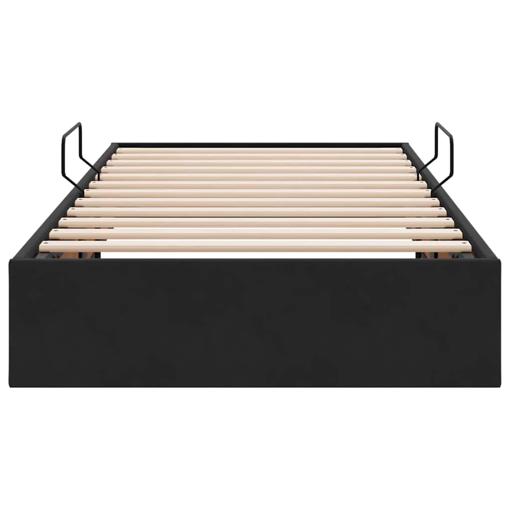 Lit de Rangement avec matelas Noir 90 x 190 cm Velours - XIOS