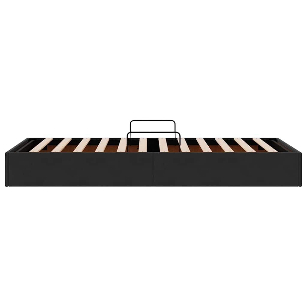Lit de Rangement avec matelas Noir 90 x 190 cm Velours - XIOS