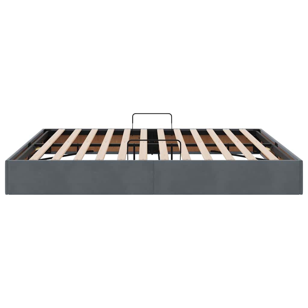 Lit de Rangement avec matelas Gris foncé 180 x 200 cm Velours - XIOS