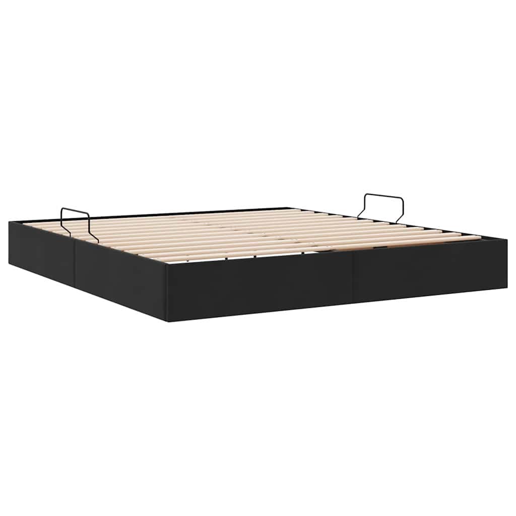 Lit de Rangement avec matelas Noir 180 x 200 cm Velours - XIOS