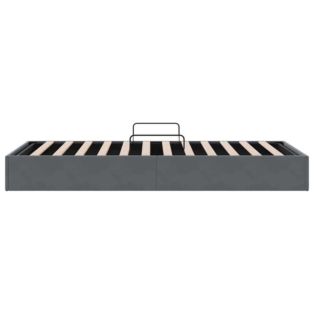 Lit de Rangement avec stockage Gris foncé 100 x 190 cm Velours