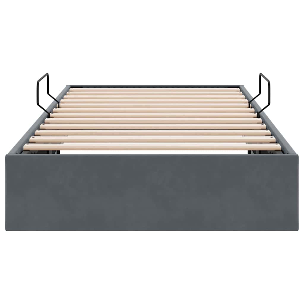 Lit de Rangement avec stockage Gris foncé 100 x 203 cm Velours