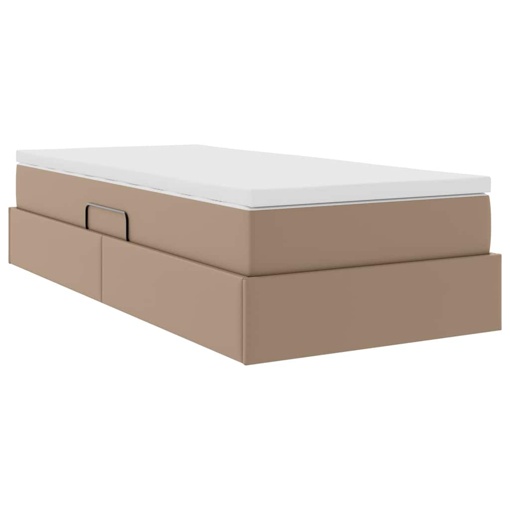 Lit avec rangement et matelas Cappuccino 90 x 190 cm - XIOS