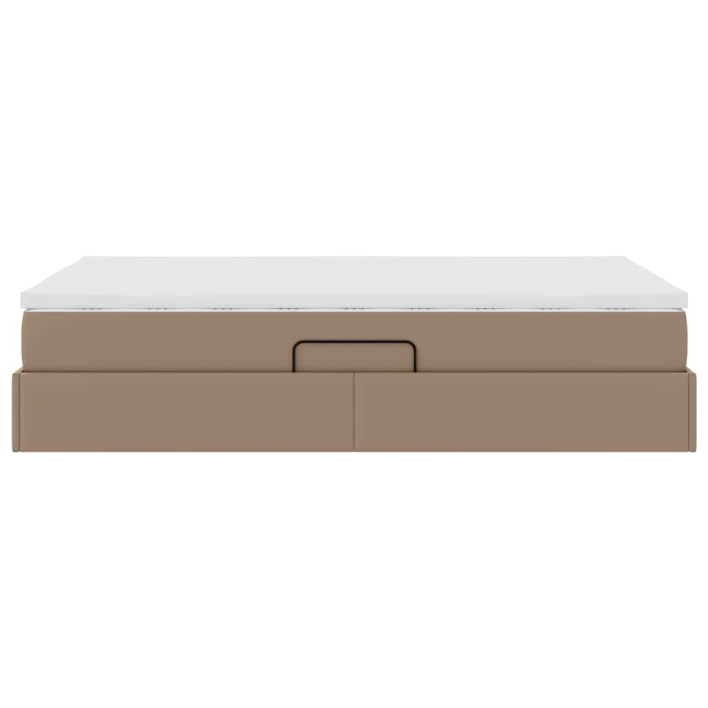 Lit avec rangement et matelas Cappuccino 120 x 200 cm