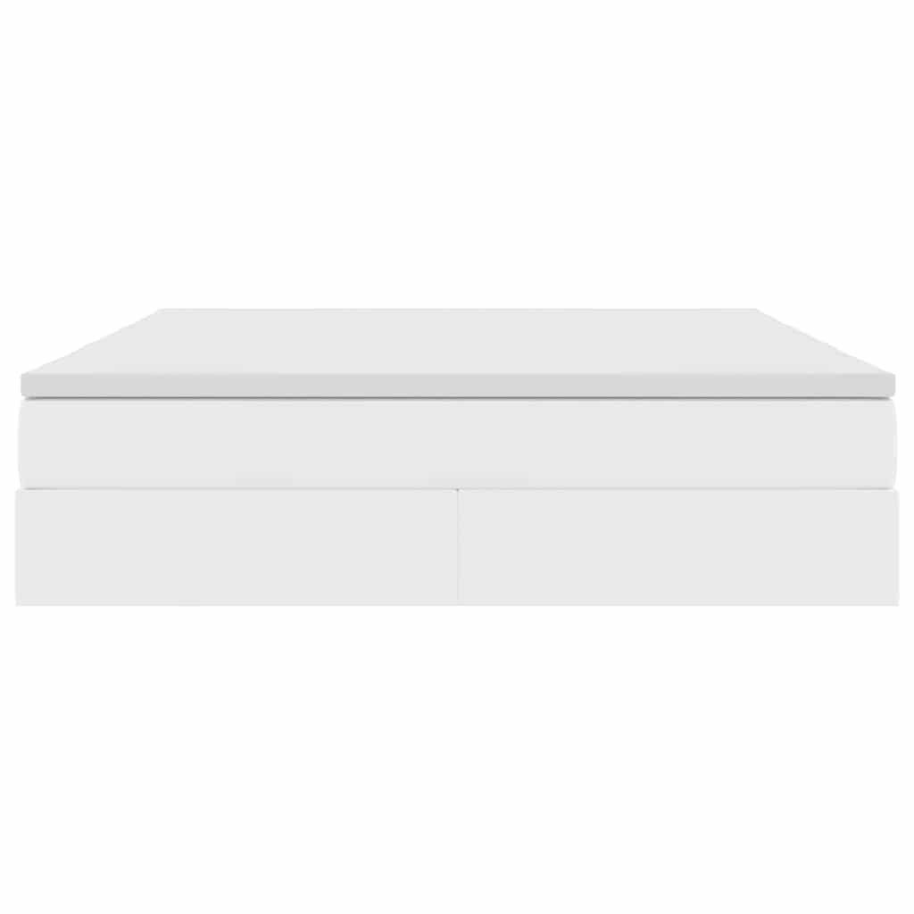 Lit avec rangement et matelas Blanc 180 x 200 cm Simili cuir - XIOS
