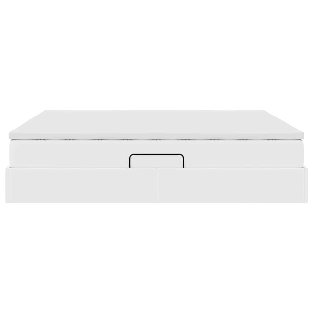 Lit avec rangement et matelas Blanc 180 x 200 cm Simili cuir - XIOS