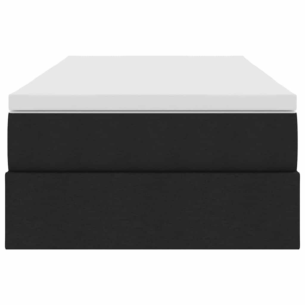 Lit avec rangement et matelas Noir 90 x 200 cm Polyester - XIOS