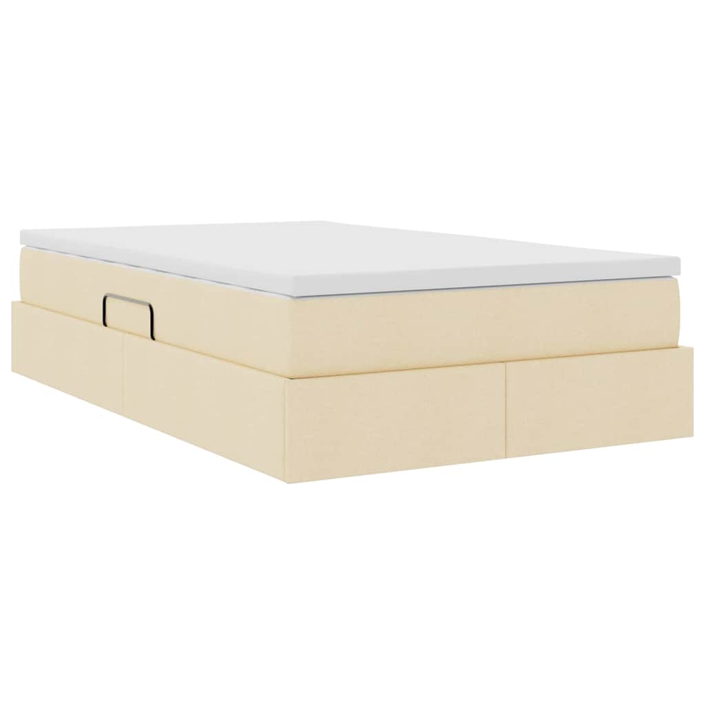 Lit avec rangement et matelas Crème 120 x 200 cm Polyester - XIOS