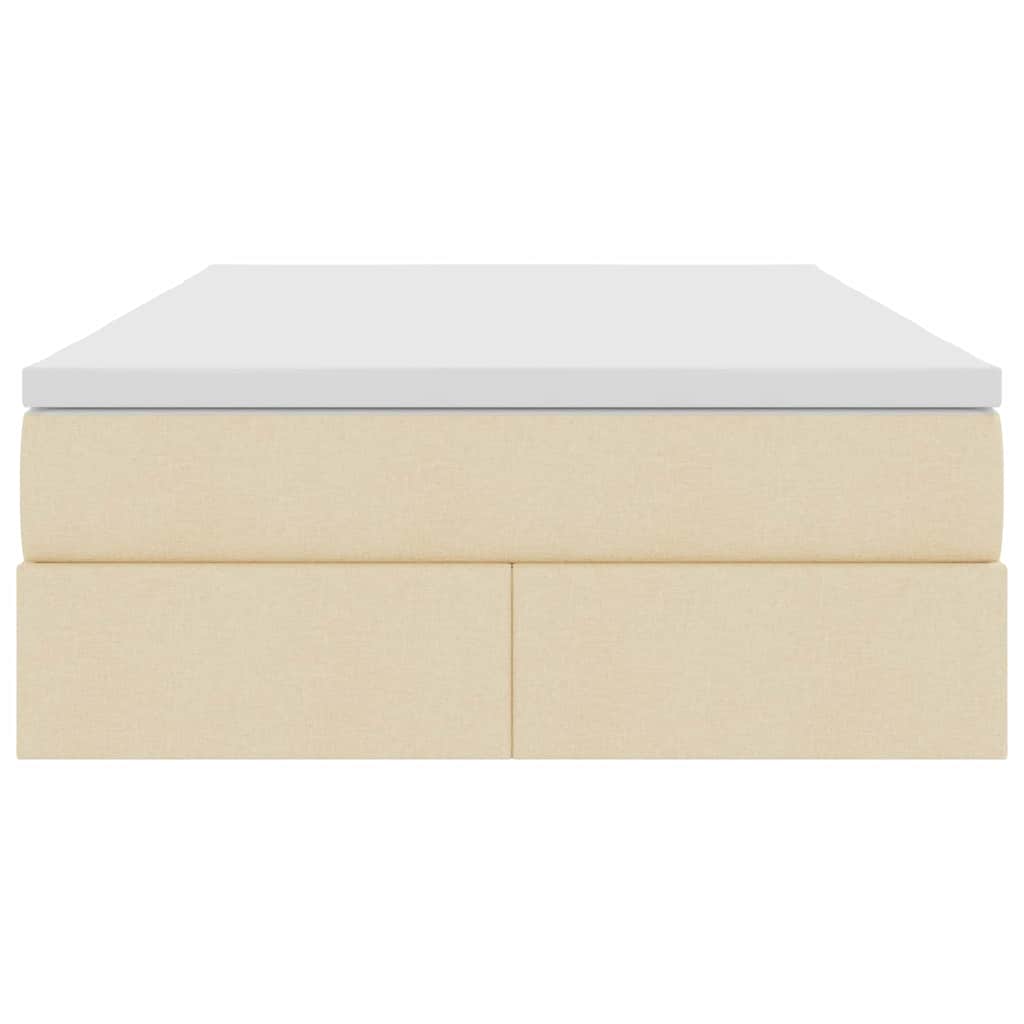 Lit avec rangement et matelas Crème 120 x 200 cm Polyester - XIOS