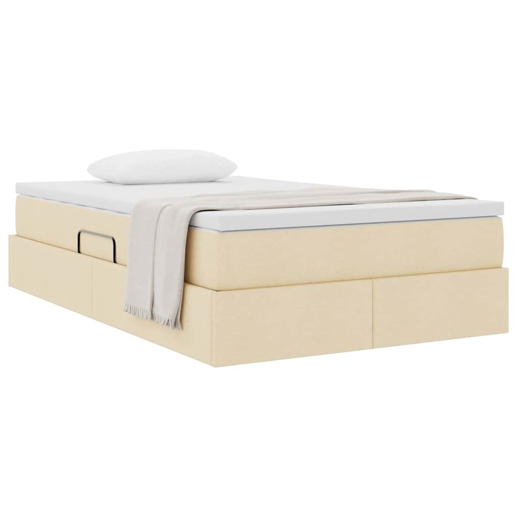 Lit avec rangement et matelas Crème 120 x 200 cm Polyester - XIOS